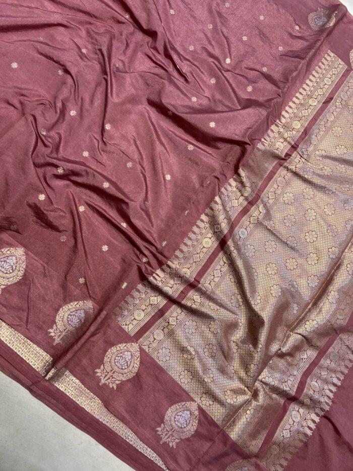 KashiFab Raw mango chiniya silk sarees online - Banaras / Varanasi silk saree - view 2