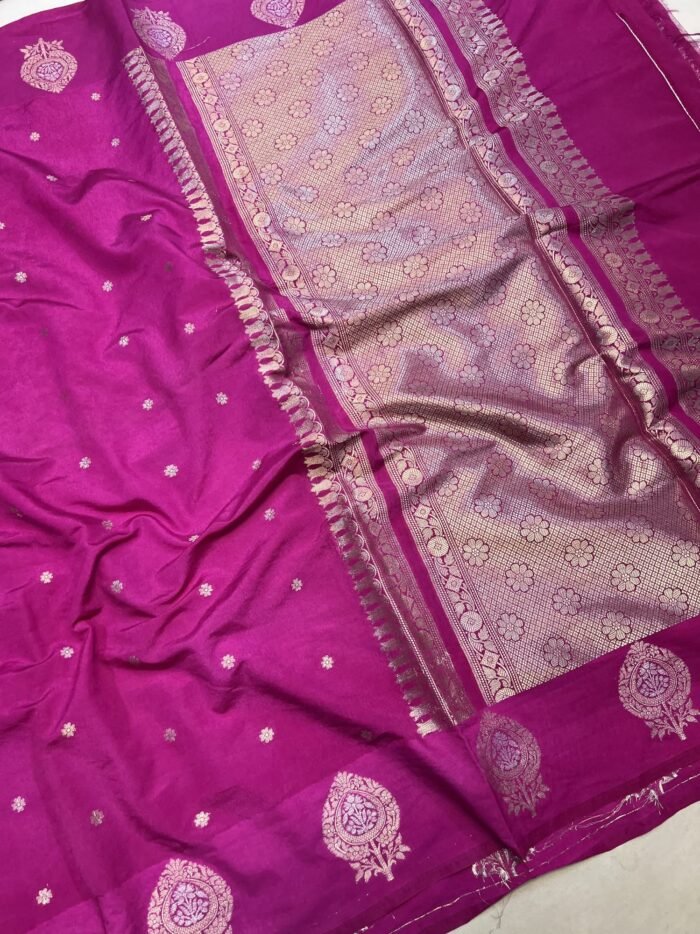 KashiFab Raw mango chiniya silk sarees online - Banaras / Varanasi silk saree - view 3