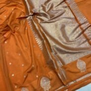 KashiFab Raw mango chiniya silk sarees online - Banaras / Varanasi silk saree - view 6