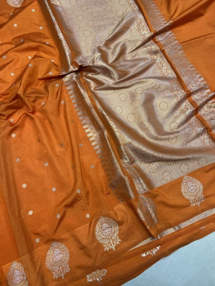 KashiFab Raw mango chiniya silk sarees online - Banaras / Varanasi silk saree - view 6