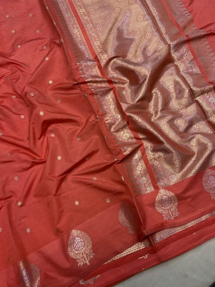 KashiFab Raw mango chiniya silk sarees online - Banaras / Varanasi silk saree - view 8