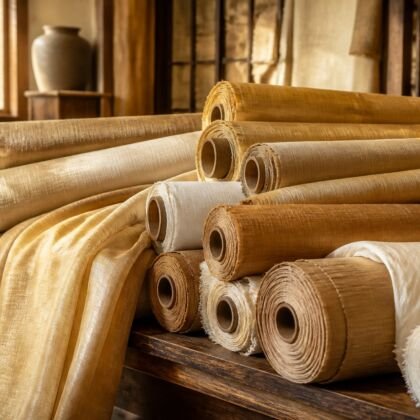 KashiFab raw / dupion silk fabric yardage - Banarasi silk fabric design wholesale