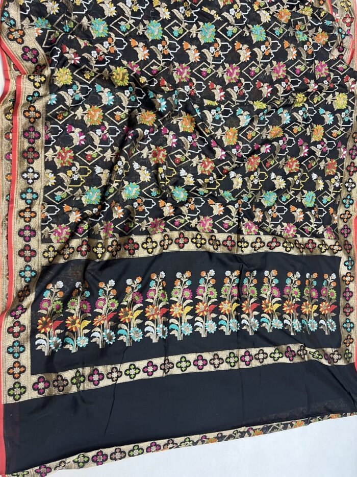 KashiFab Real zari inspired cotton jamdani sarees online - Banaras / Varanasi silk saree - view 4