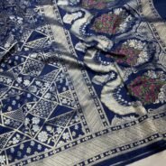 KashiFab Real zari inspired katan jamdani saree online - Banaras / Varanasi silk saree