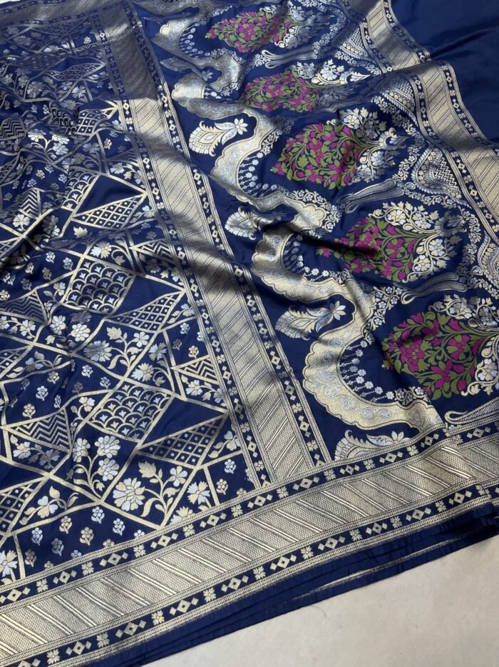 KashiFab Real zari inspired katan jamdani saree 1 KashiFab Real zari inspired katan jamdani saree online - Banaras / Varanasi silk saree