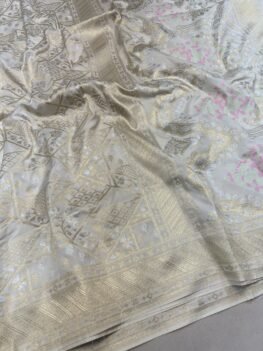KashiFab Real zari inspired katan jamdani saree online - Banaras / Varanasi silk saree - view 2