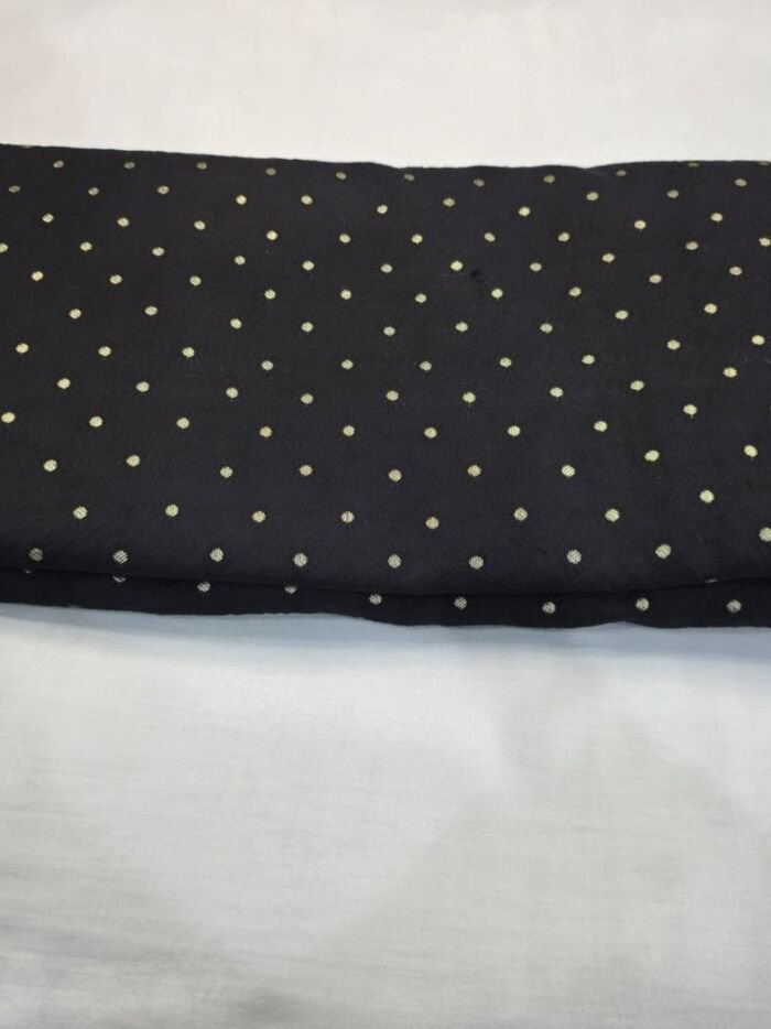 KashiFab resham meena brocade kurta fabric charcoal detail 04 KashiFab handloom fabrics fabric yardage - Banarasi silk fabric design wholesale