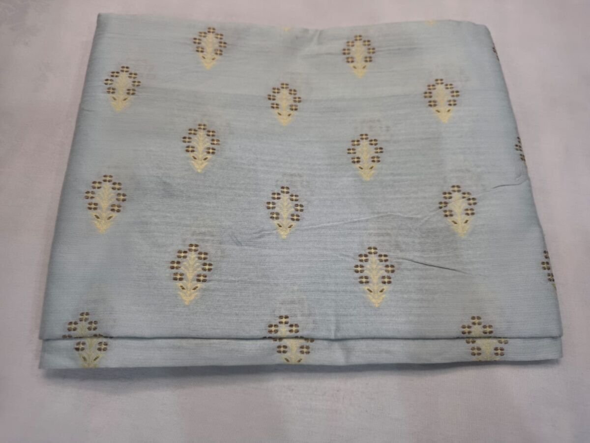 KashiFab Resham Meena Brocade Kurta Fabric Grey KashiFab Resham Meena Brocade kurta fabric Grey online - buy by metre