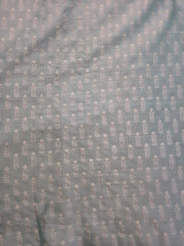 KashiFab resham meena brocade kurta fabric grey detail 10 KashiFab handloom fabrics fabric yardage - Banarasi silk fabric design wholesale