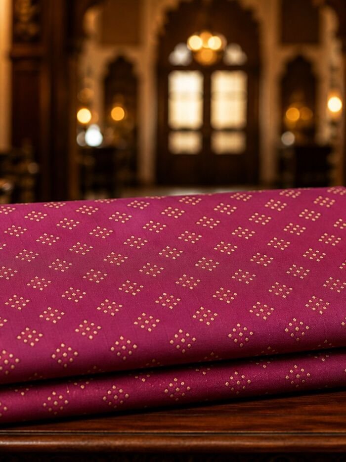 KashiFab Resham Meena Brocade Magenta Lifestyle KashiFab Resham Meena Brocade kurta fabric Magenta lifestyle online