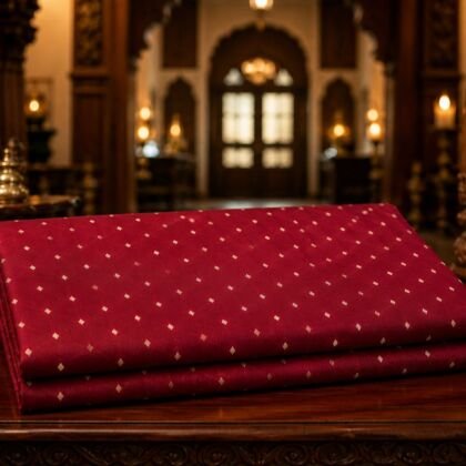 KashiFab Resham Meena Brocade kurta fabric Maroon lifestyle online