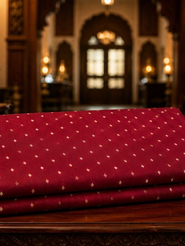 KashiFab Resham Meena Brocade Maroon Lifestyle KashiFab Resham Meena Brocade kurta fabric Maroon lifestyle online