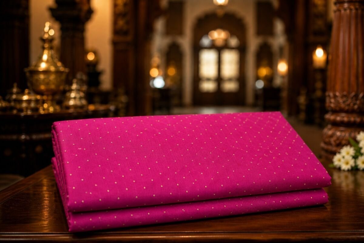 KashiFab Resham Meena Brocade Pink Lifestyle KashiFab Resham Meena Brocade kurta fabric Pink lifestyle