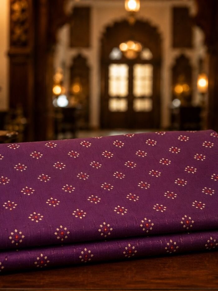 KashiFab Resham Meena Brocade Purple Lifestyle KashiFab Resham Meena Brocade kurta fabric Purple lifestyle online