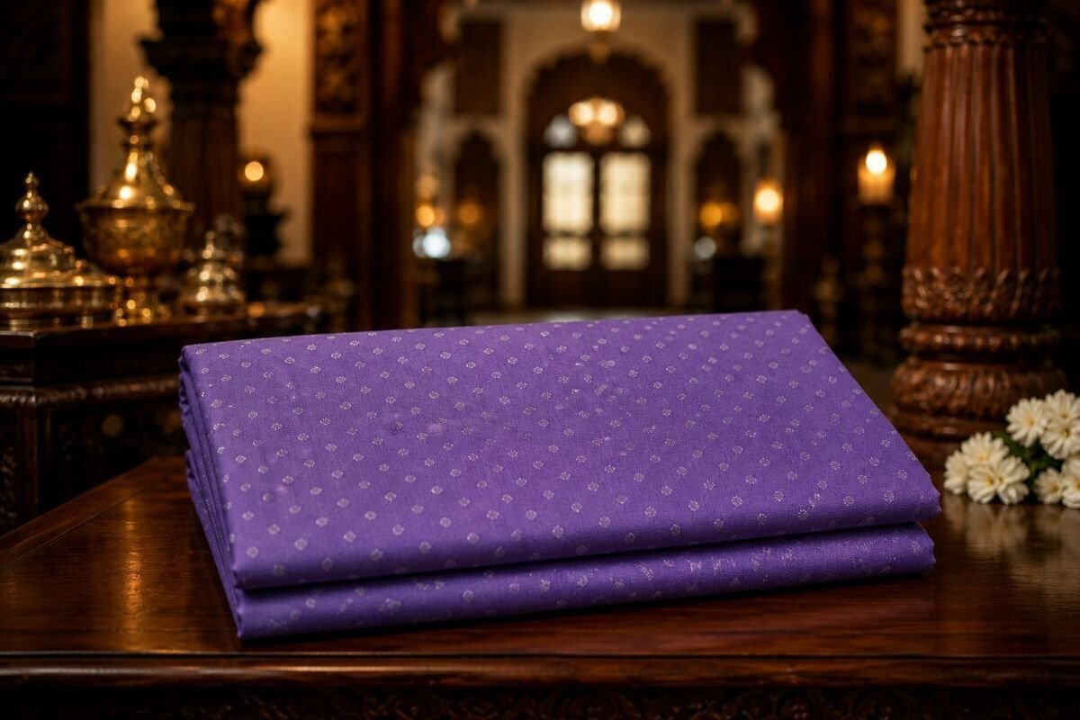 KashiFab Resham Meena Brocade Purple Lifestyle KashiFab Resham Meena Brocade kurta fabric Purple lifestyle
