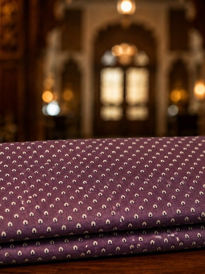 KashiFab Resham Meena Brocade Purple Lifestyle KashiFab Resham Meena Brocade kurta fabric Purple lifestyle online