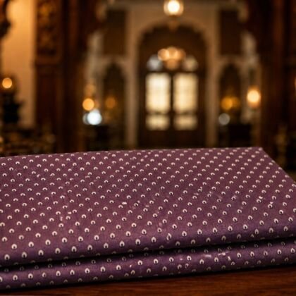 KashiFab Resham Meena Brocade kurta fabric Purple lifestyle