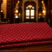 KashiFab Resham Meena Brocade kurta fabric Red lifestyle online