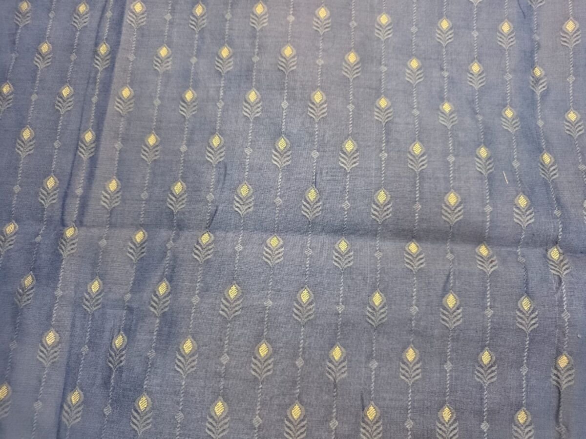 KashiFab Resham Meena Brocade Kurta Fabric Slate Blue KashiFab Resham Meena Brocade kurta fabric Slate Blue online - buy by metre