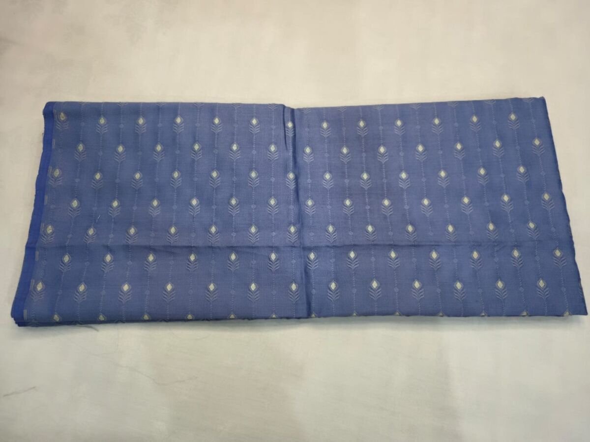 KashiFab Resham Meena Brocade Slate Blue Detail KashiFab Resham Meena Brocade Slate Blue detail