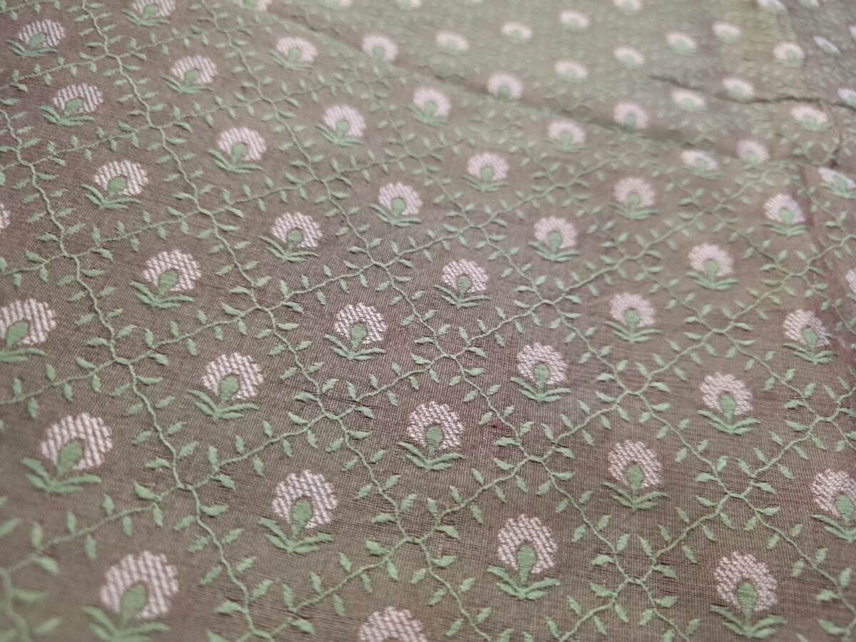 KashiFab Resham Meena Brocade Kurta Fabric Taupe KashiFab Resham Meena Brocade kurta fabric Taupe online - buy by metre