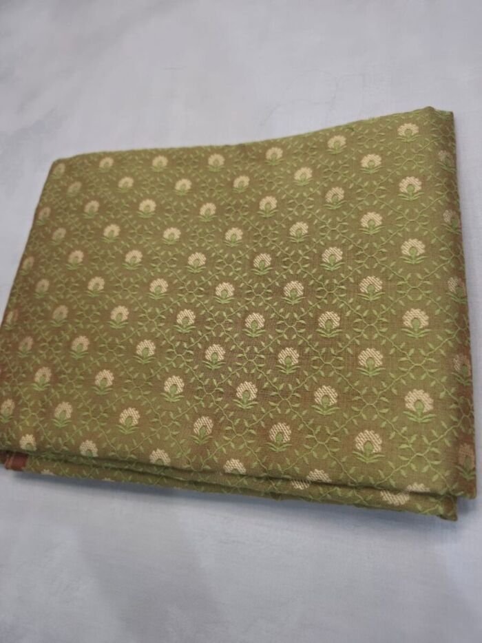KashiFab Resham Meena Brocade Taupe Detail KashiFab Resham Meena Brocade Taupe detail