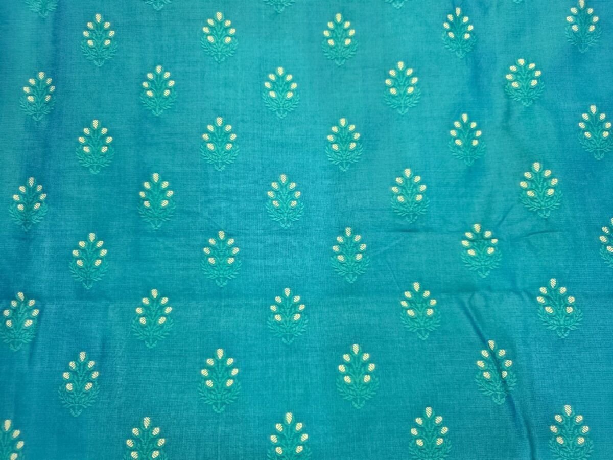 KashiFab Resham Meena Brocade Kurta Fabric Teal KashiFab Resham Meena Brocade kurta fabric Teal online - buy by metre