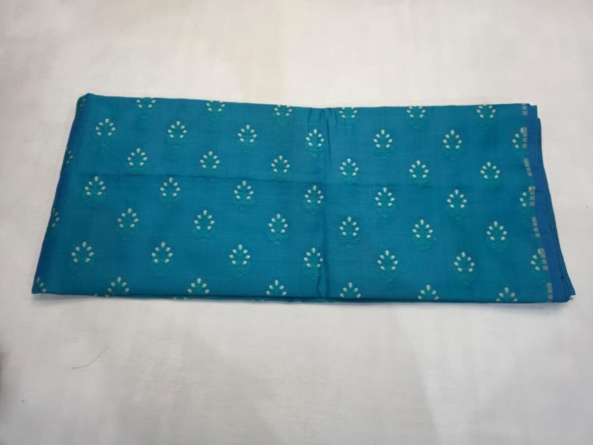 KashiFab Resham Meena Brocade Teal Detail KashiFab Resham Meena Brocade Teal detail