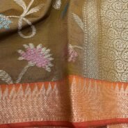 KashiFab Semi silk saree with meenakari jaal online - Banaras / Varanasi silk saree - view 2