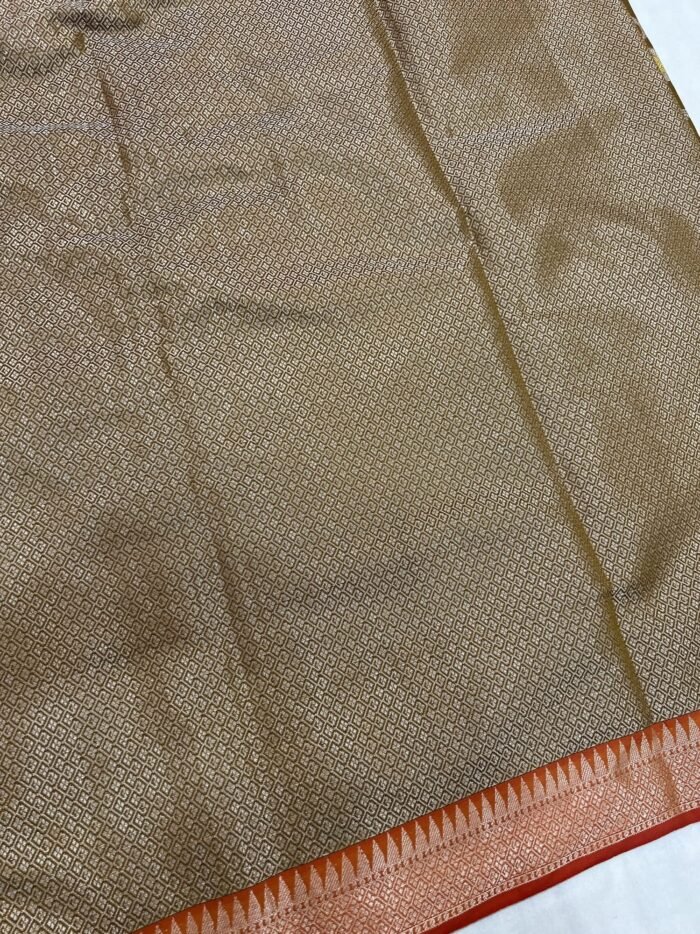 KashiFab Semi silk saree with meenakari jaal 3 KashiFab Semi silk saree with meenakari jaal online - Banaras / Varanasi silk saree - view 3