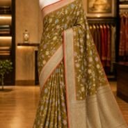 KashiFab Semi silk saree with meenakari jaal - AYU #7246 lifestyle cover - boutique display