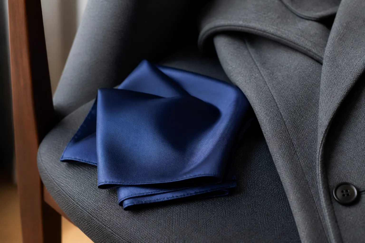 KashiFab silk pocket square cut from scarf-family cloth for UK menswear
