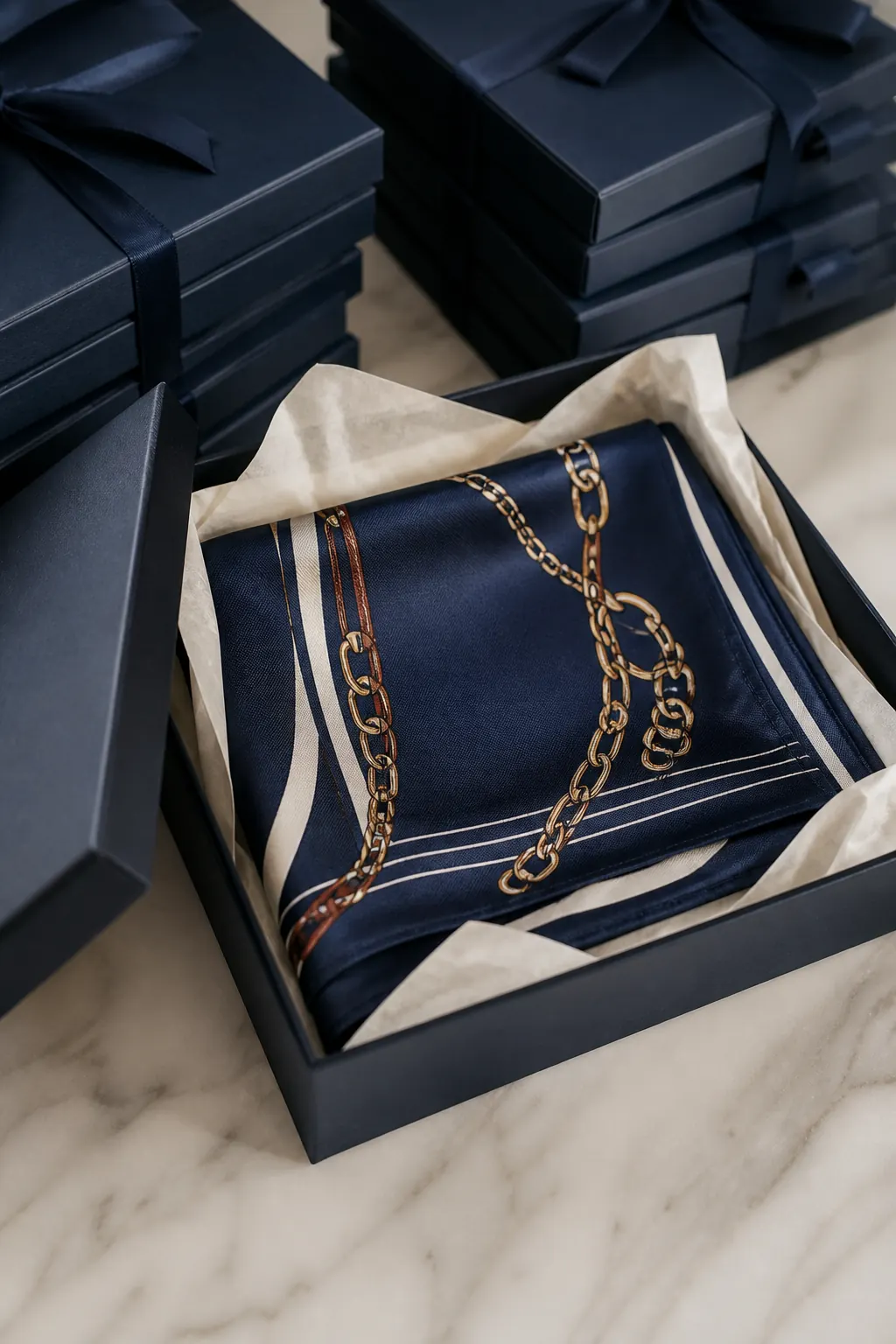 KashiFab corporate silk scarf fold for UK gifting programmes