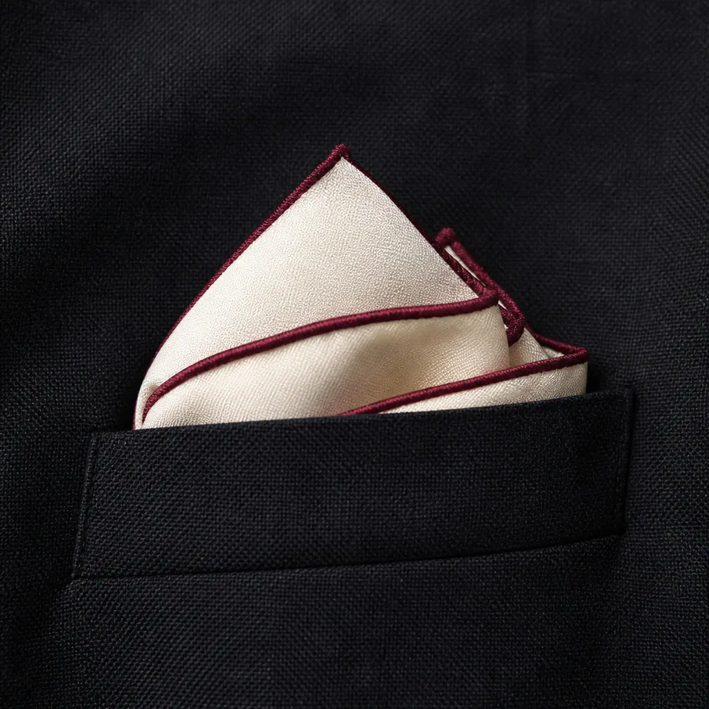 KashiFab silk pocket square cut from scarf-family cloth