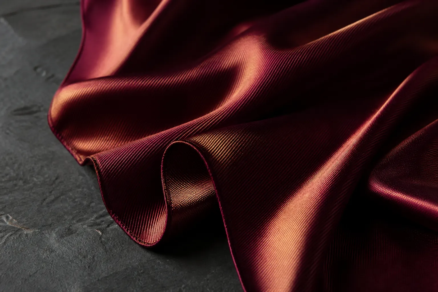 KashiFab silk twill fabric for American scarf brands - diagonal rib weave and finished twill scarf
