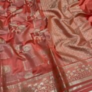 KashiFab Soft Mulberry tissue rangkaat sarees online - Banaras / Varanasi silk saree - view 4