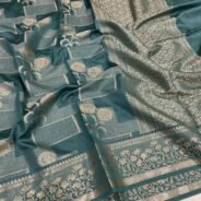 KashiFab Soft Mulberry tissue rangkaat sarees online - Banaras / Varanasi silk saree - view 6