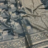 KashiFab Soft Mulberry tissue rangkaat sarees online - Banaras / Varanasi silk saree - view 8