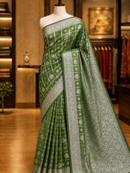 KashiFab Soft silk sarees with gharchola weave - AYU #7272 lifestyle cover - boutique display