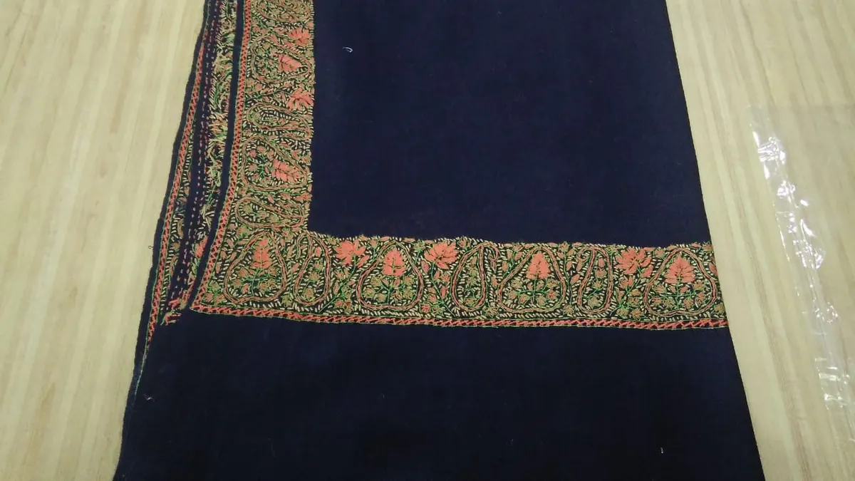 KashiFab Soft Weave Stole Charcoal SC43 KashiFab soft weave stole Charcoal floral weave online - KF scarf SC43