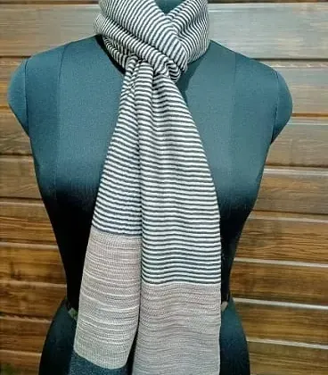 KashiFab soft weave stole Charcoal jamawar paisley online - KF scarf SC17