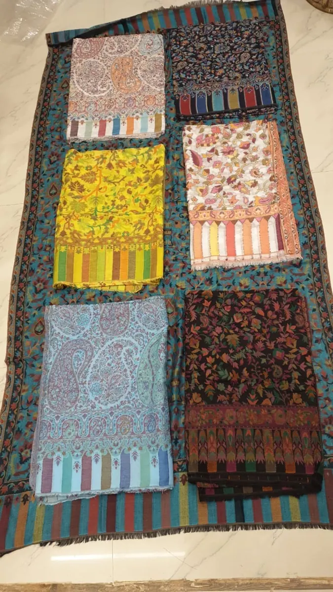 KashiFab Soft Weave Stole Coral SC50 KashiFab soft weave stole Coral jamawar paisley online - KF scarf SC50