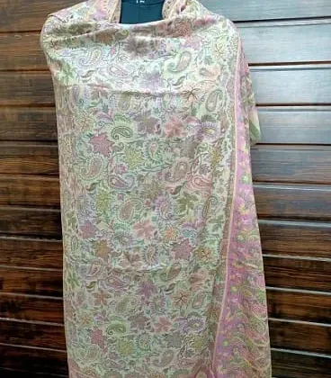 KashiFab soft weave stole Grey floral weave online - KF scarf SC35