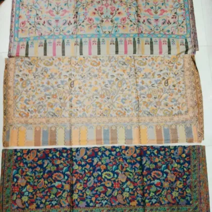 KashiFab soft weave stole Grey floral weave online - KF scarf SC48