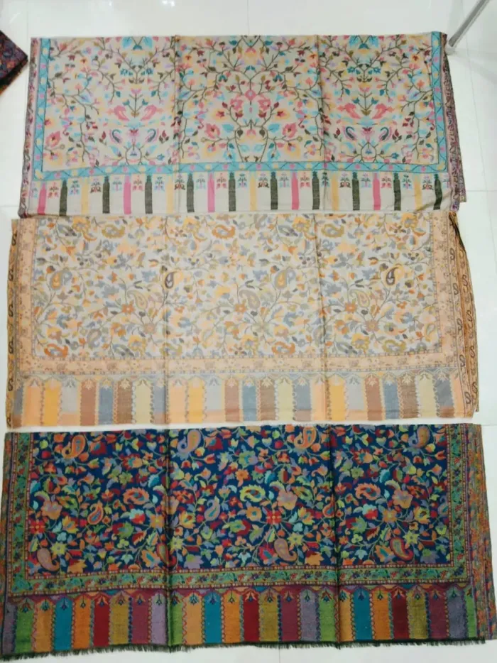 KashiFab soft weave stole Grey floral weave online - KF scarf SC48