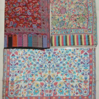 KashiFab soft weave stole Grey floral weave online - KF scarf SC56