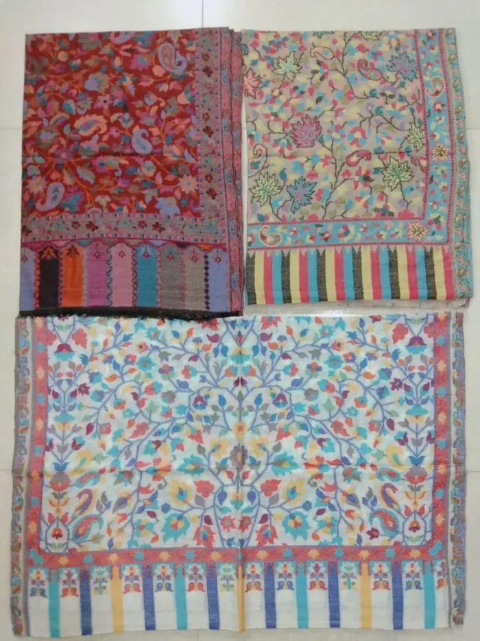 KashiFab soft weave stole Grey floral weave online - KF scarf SC56