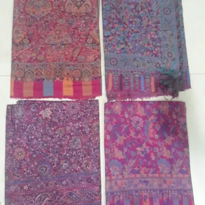 KashiFab soft weave stole Magenta floral weave online - KF scarf SC27