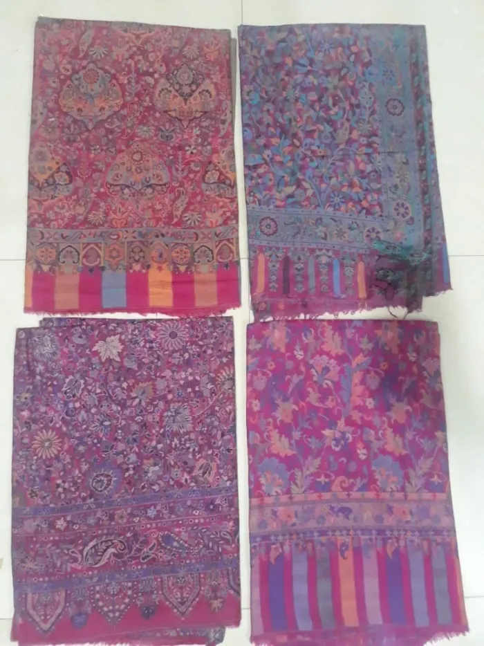 KashiFab soft weave stole Magenta floral weave online - KF scarf SC27