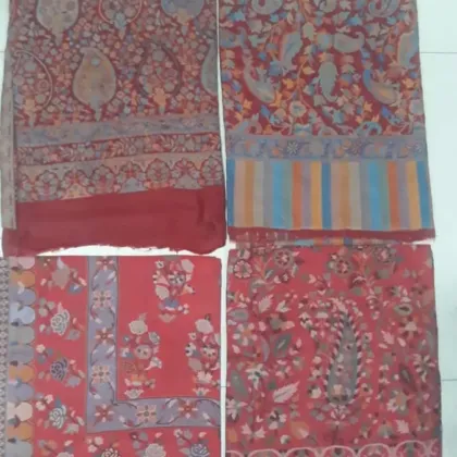 KashiFab soft weave stole Red floral weave online - KF scarf SC30